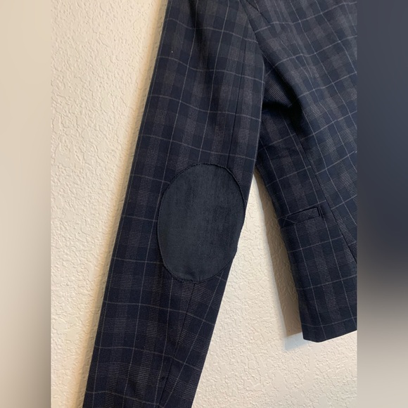 The Savile Row Co. London Women's Plaid Blazer Size Small Elbow Patches Preppy - Picture 10 of 12